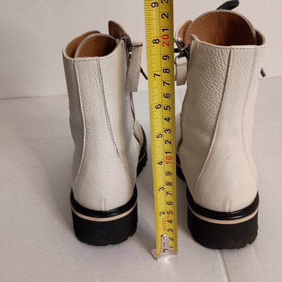 M.Gemi Benedetta Leather Combat Boots Sand Beige Women’s Size 6.5 Like New - Picture 13 of 15
